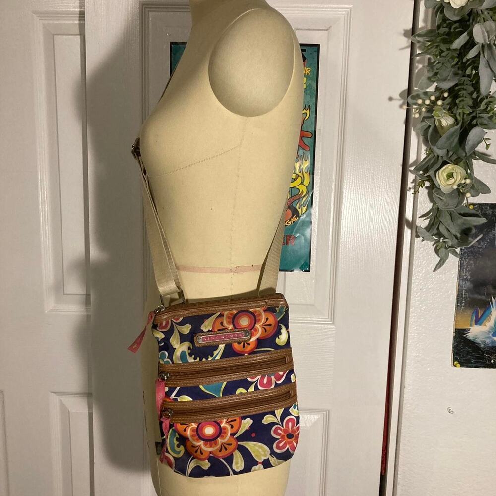 Boho Lilly Bloom Blue and pink floral crossbody bag